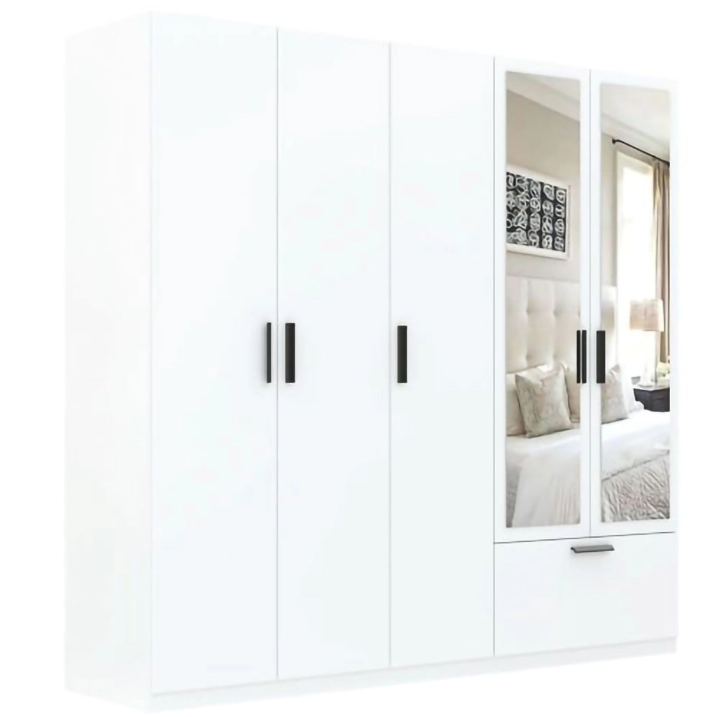 Armadio Camera da Letto Letesori, Guardaroba Grande 3 Ripiani, 225x210h cm Bianco