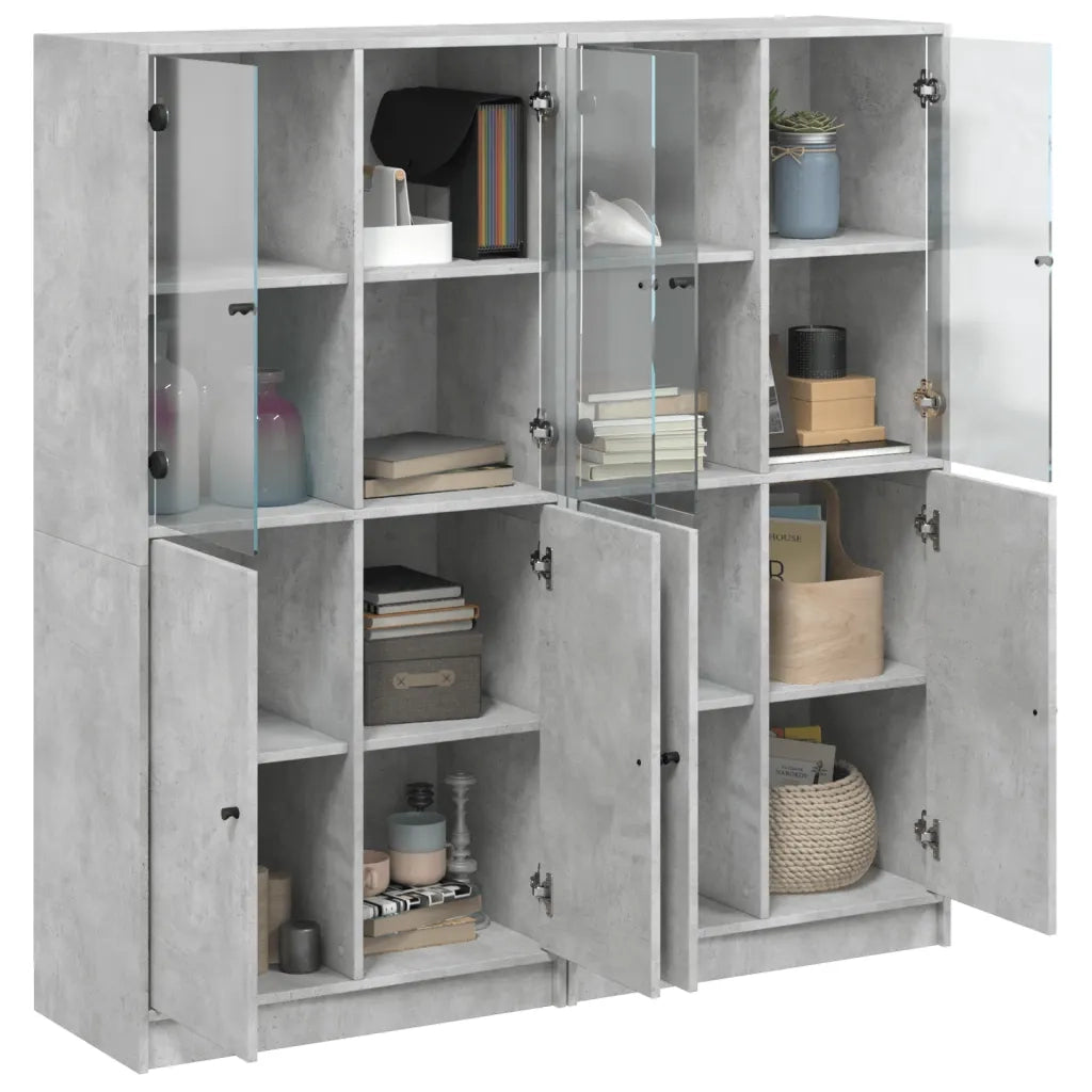 Libreria Ante Grigio Cemento 136x37x142 cm in Legno Multistrato 3206527