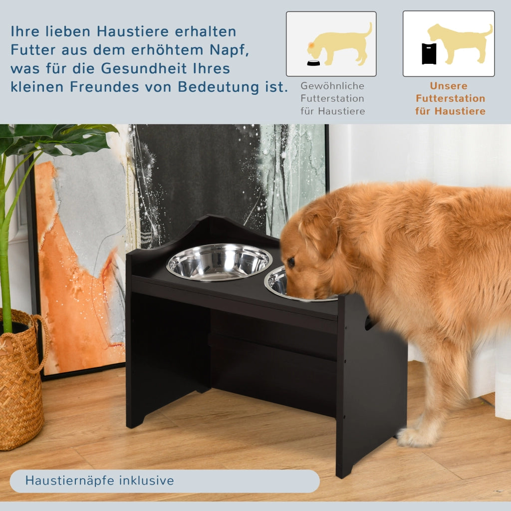Ciotola per Cani Regolabile in Altezza con Supporto ¨C zephmum ¨C Acciaio Inox 2x2L