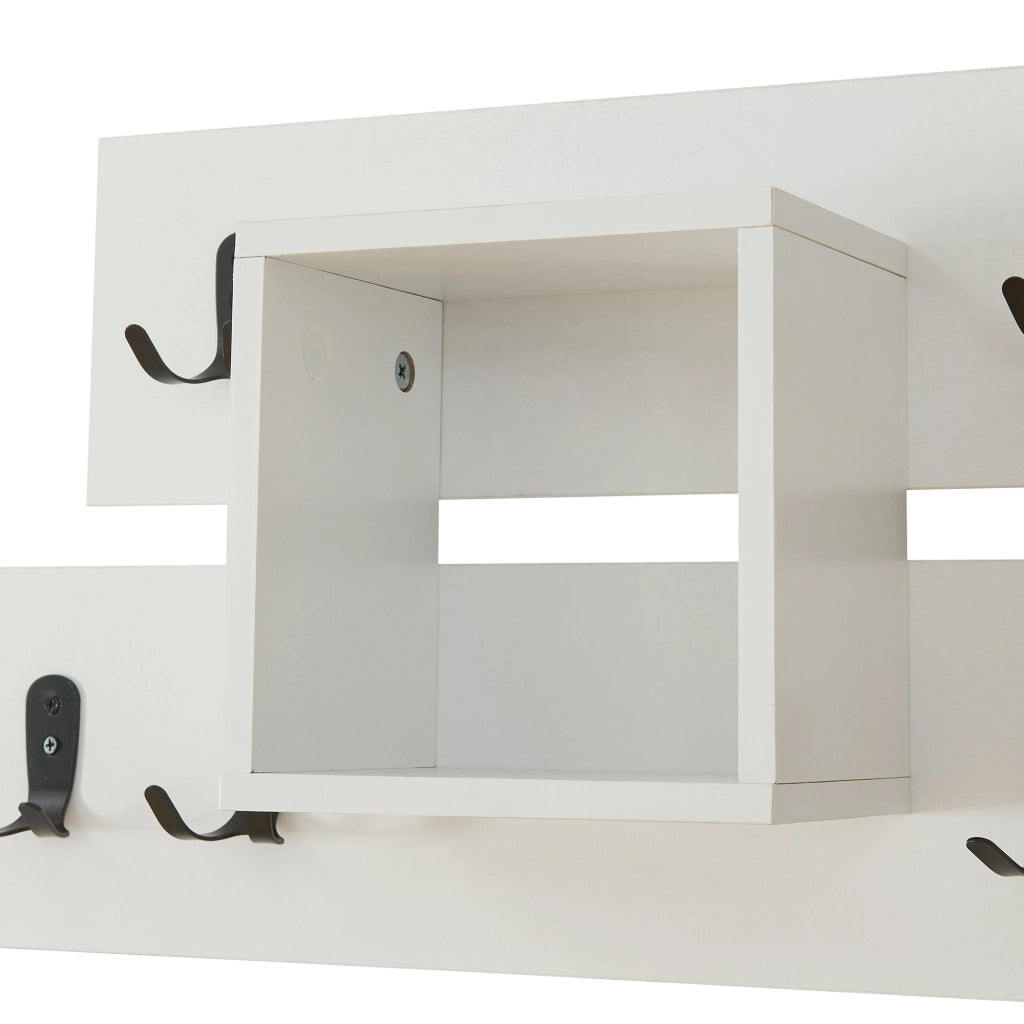 Appendiabiti a Parete Vänd con Scomparto Aperto 32 x 60 x 14 cm - Bianco [en.casa]