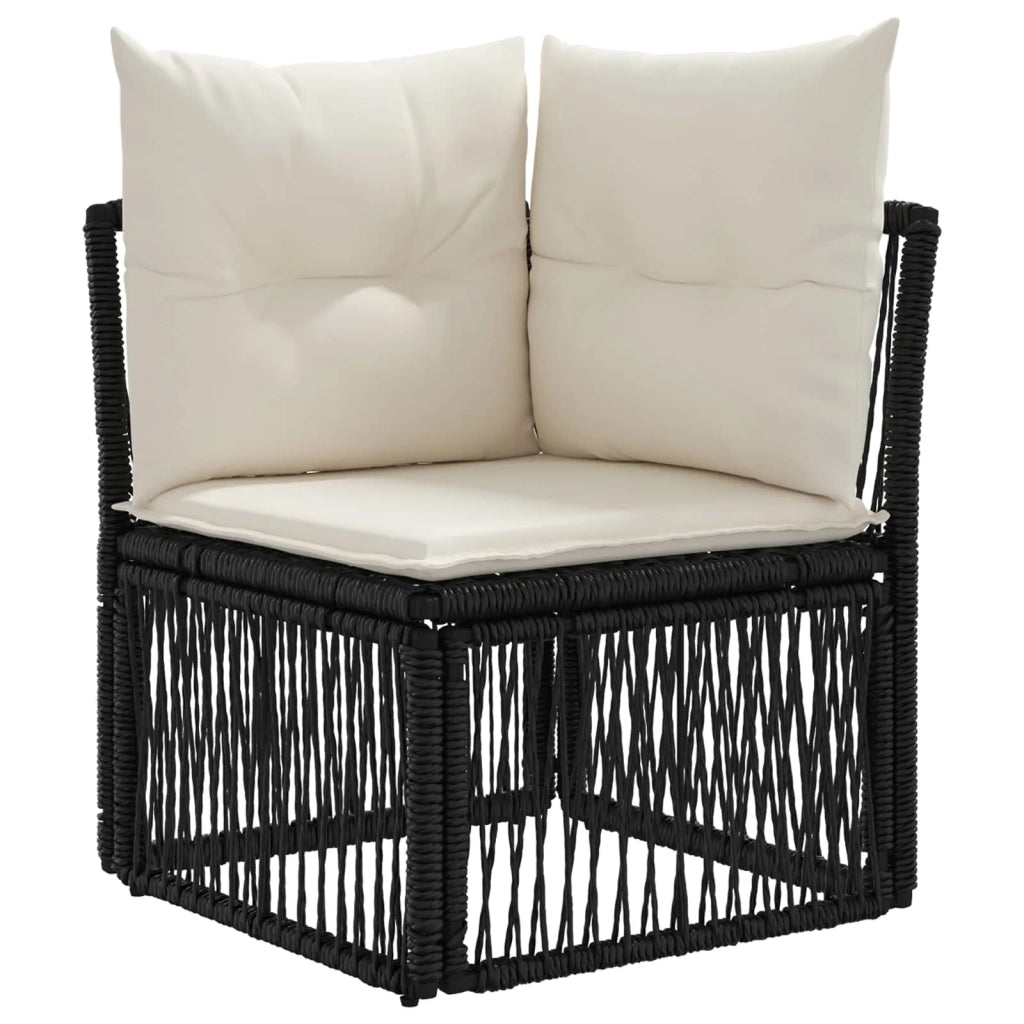 Set Divano da Giardino 5 pz | Set Salotto da Giardino Nero polyrattan