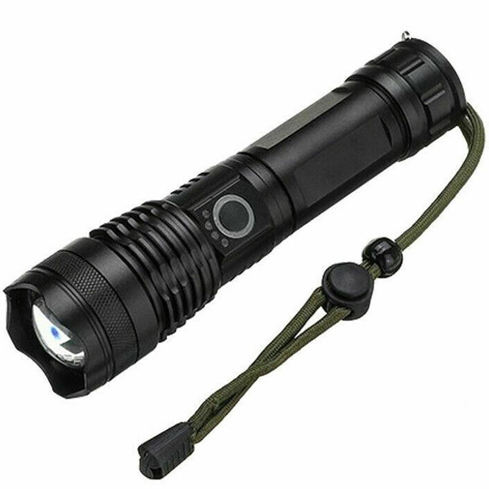 Trade Shop - Torcia Tattica/militare Led Cree T6 Ricaricabile Zoom Doppia Batteria A90-p50 -