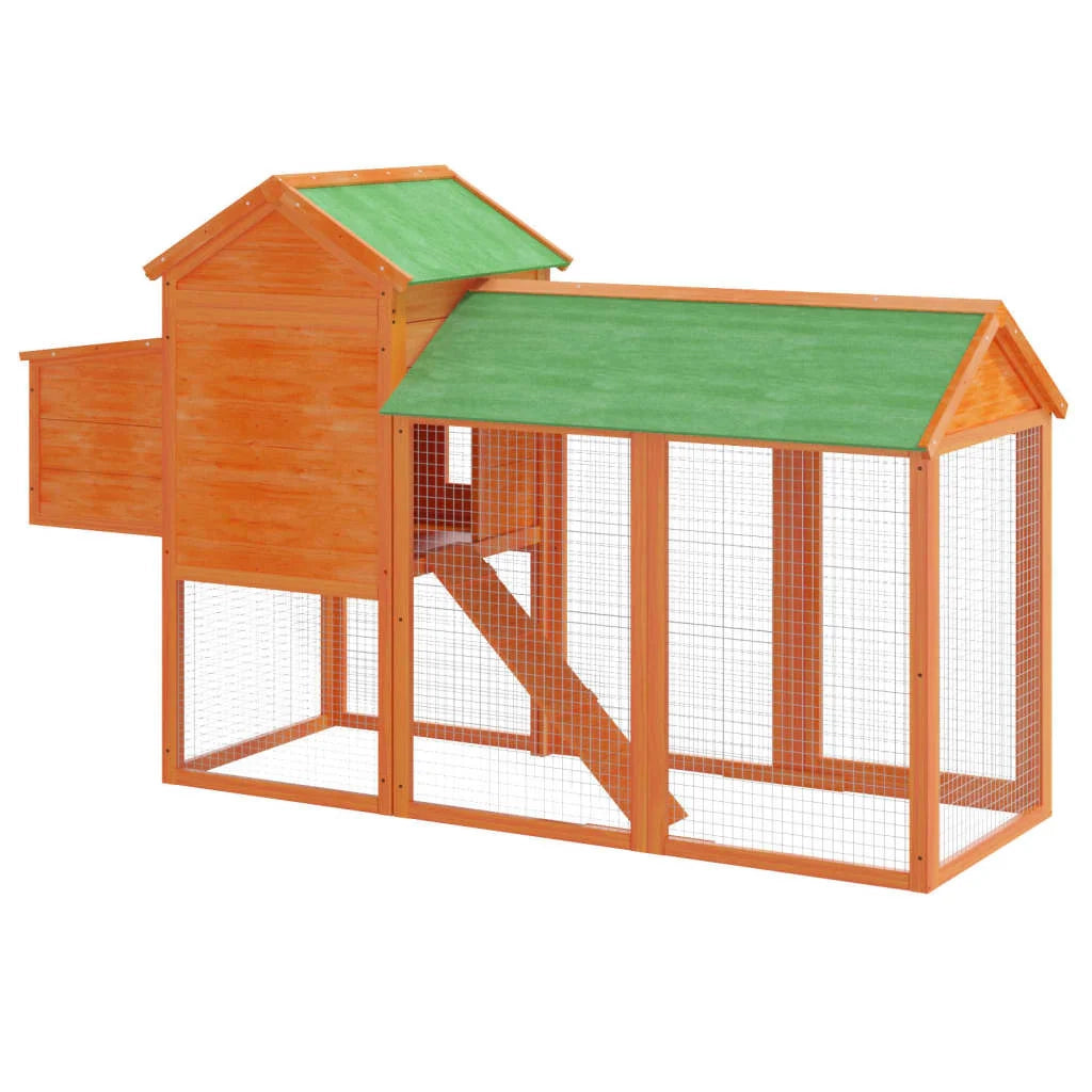 Pollaio/recinto/gabbia per polli 193 x 65 x 117 cm legno massello di pino marrone 02_0043899