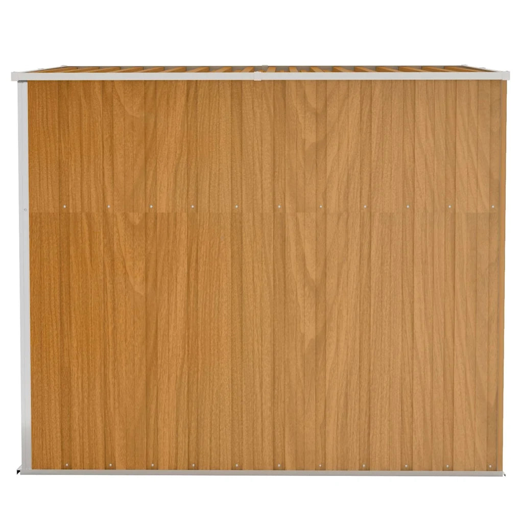 Capanno Giardino a Parete Marrone 118x194x178cm Acciaio Zincato 316224