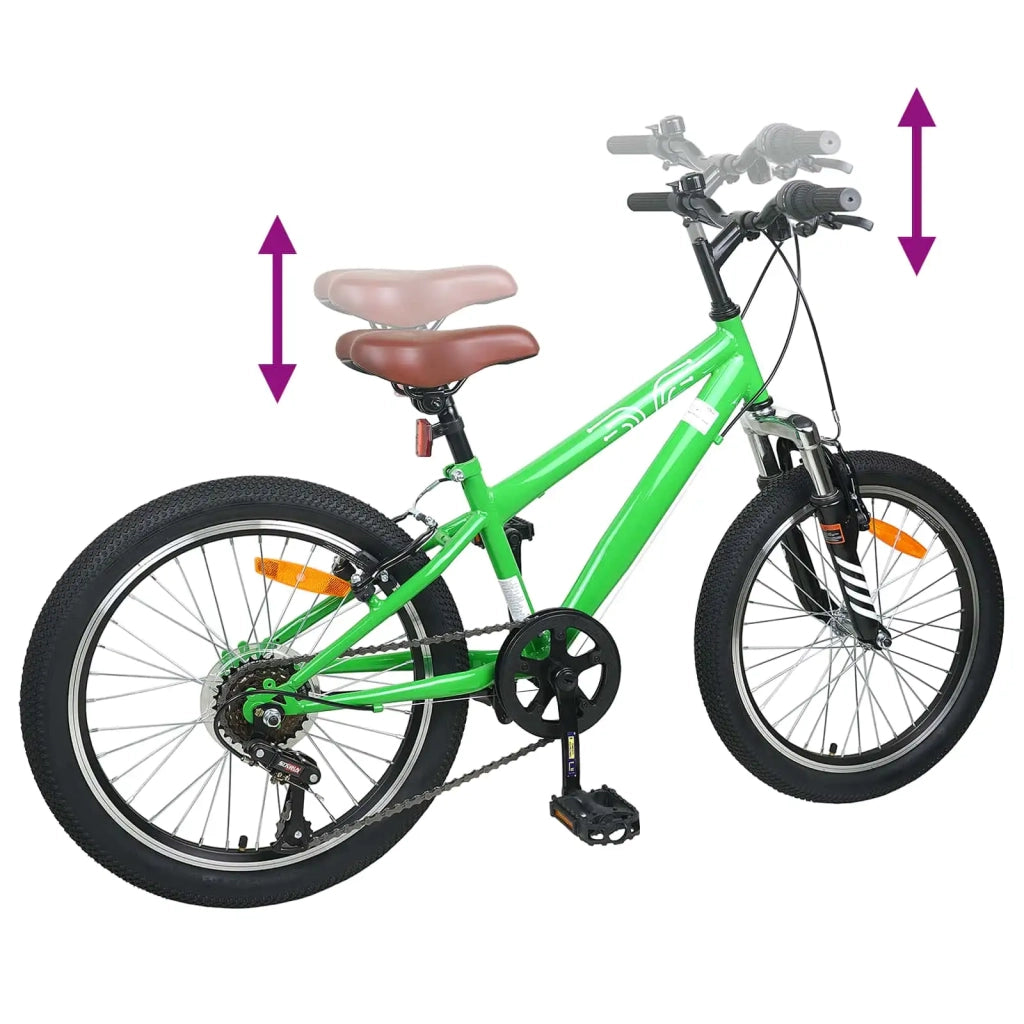 Kids Mountain Bike 20 Pollici 6-Speed per 5-8 anni Verde