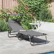 Lettino prendisole pieghevole Grigio 190 x 57 x 81 cm Oxford 42003131