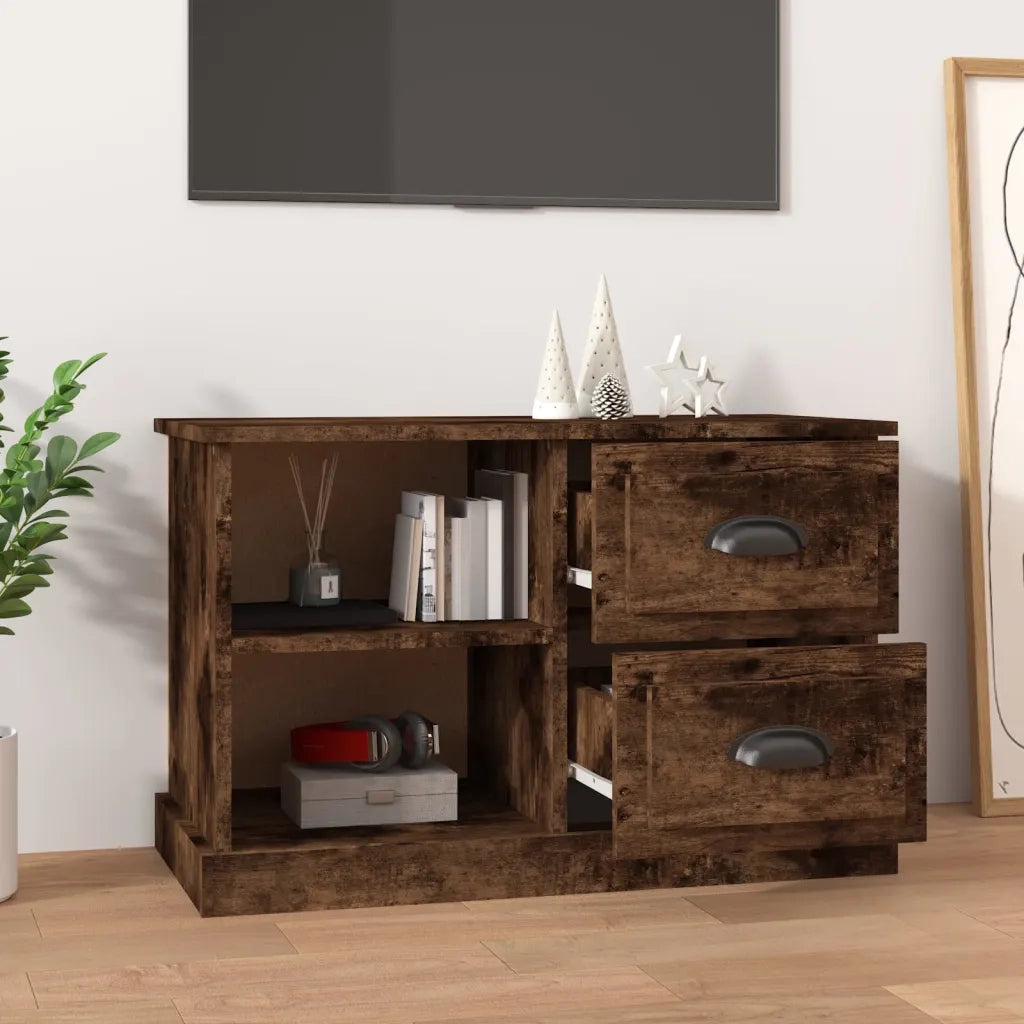 Mobile Porta TV Rovere Fumo 73x35,5x47,5 cm Legno Multistrato 816173