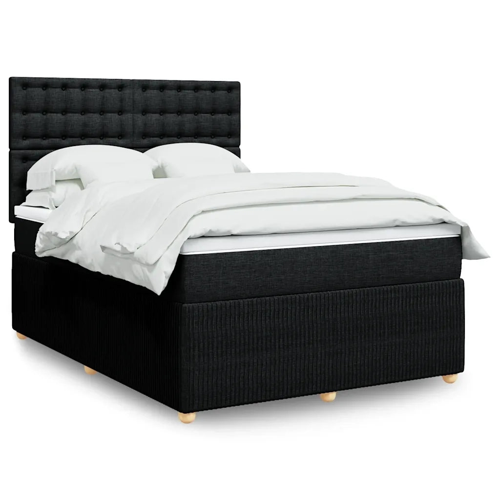 Giroletto a Molle con Materasso Nero 140x190 cm in Tessuto