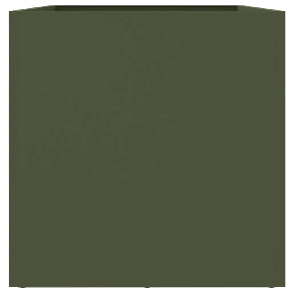 Fioriera | Cassetta per fiori | Vaso Verde Oliva 62x30x29 cm in Acciaio