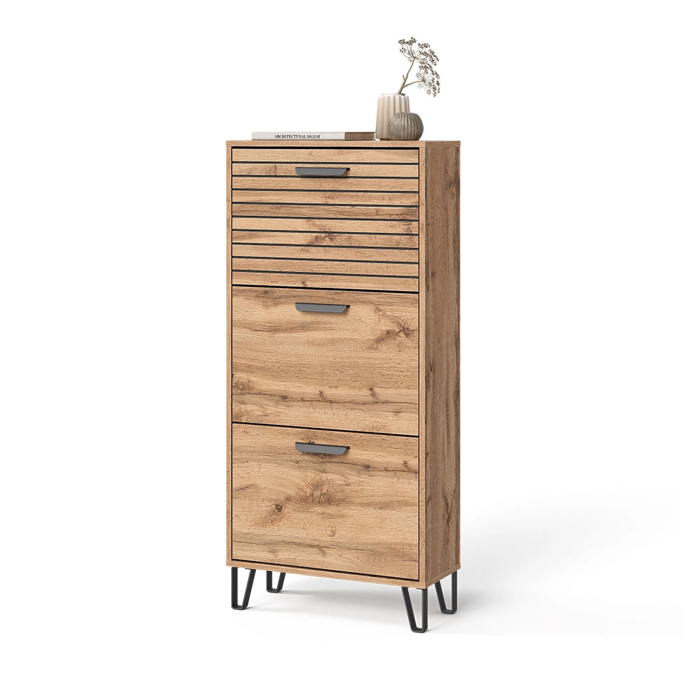 Vicco Scarpiera Quercia Wotan 62 x 130 cm con 3 scomparti