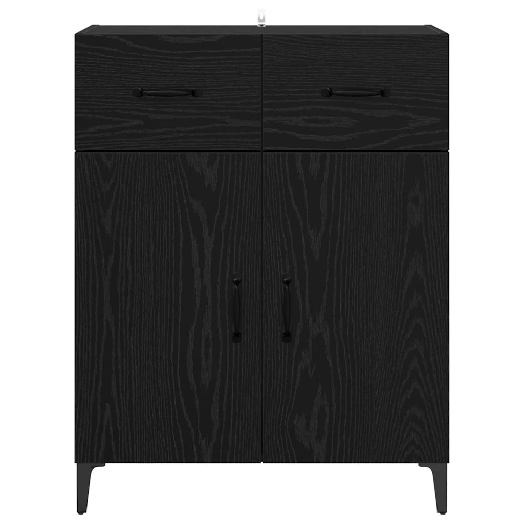 Credenza-Buffet-Armadio da cucina Rovere Nero 69,5 x 34 x 90 cm Legno multistrato 554964
