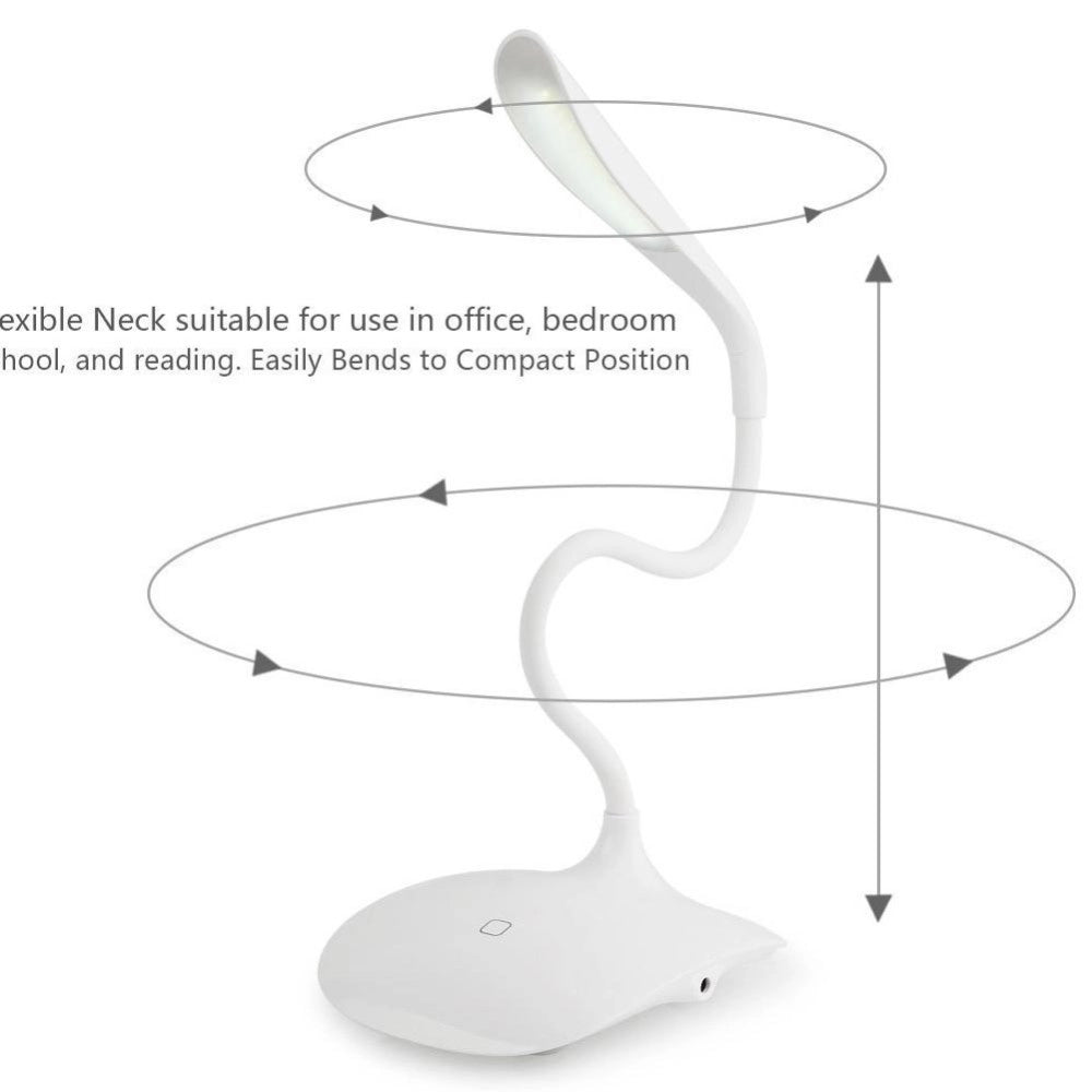 Trade Shop - Lampada Da Scrivania Touch 14 Led Bianco Luce Regolabile E Collo Ergonomico -