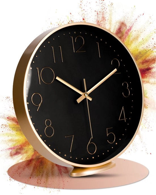 Oro Rosé - Orizzontale - Installabile o da appendere - 30 cm - Silenzioso - Stile classico e moderno - Orologio a quarzo - Senza suono ticchettante - Adatto per soggiorno, ufficio, ecc.