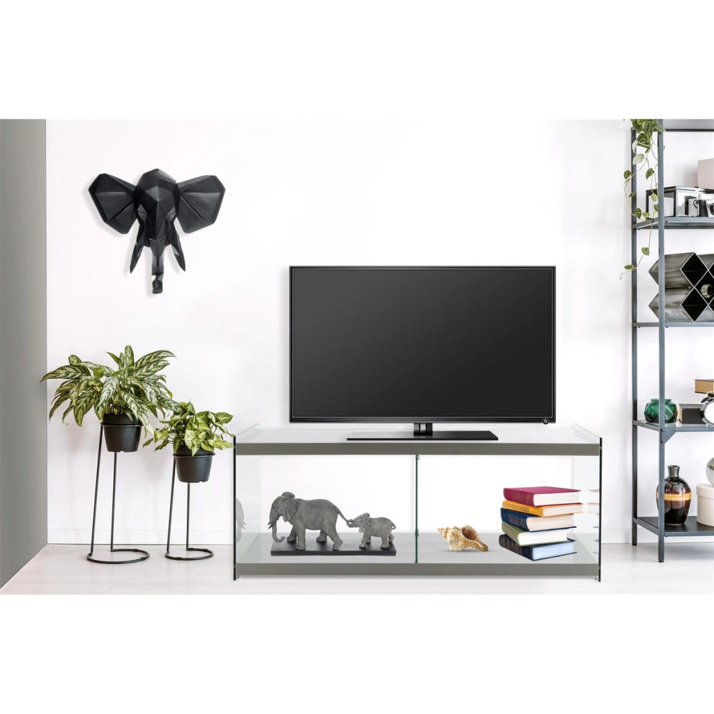 Mobile Porta TV Elementary in Vetro e MDF Grigio