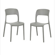 Set 2 Sedie Impilabili in polipropilene 83x56x46 cm Colore GRIGIO CHIARO Design Moderno VALENTINA