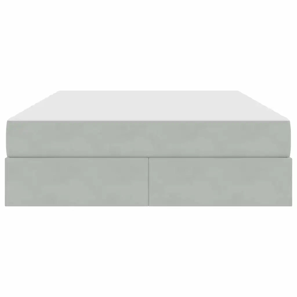 Letto con contenitore e materasso Grigio chiaro 140 x 190 cm 3399718