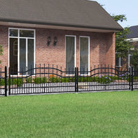 Cancello per recinzione Kampen con punta a lancia Nero 394,5x78 cm in acciaio 151099