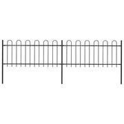 Recinzione Giardino con Punta Tonda in Acciaio 3,4x0,8 m Nera cod mxl 7590