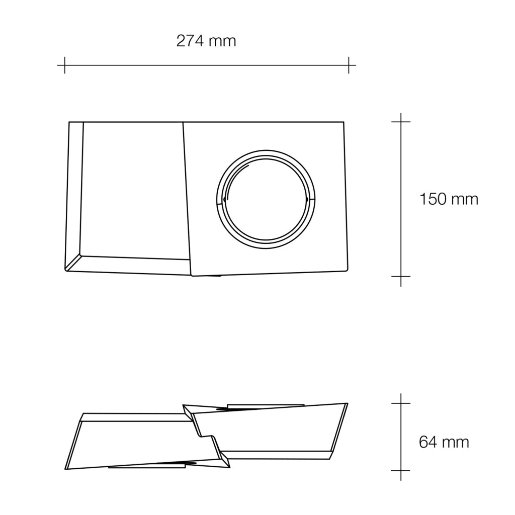 ANCHISE applique a Parete 2 Luci Up/Down in gesso bianco