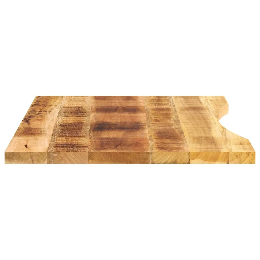 Piano Scrivania con Curva 80x60x2,5 cm Massello Grezzo di Mango 370184
