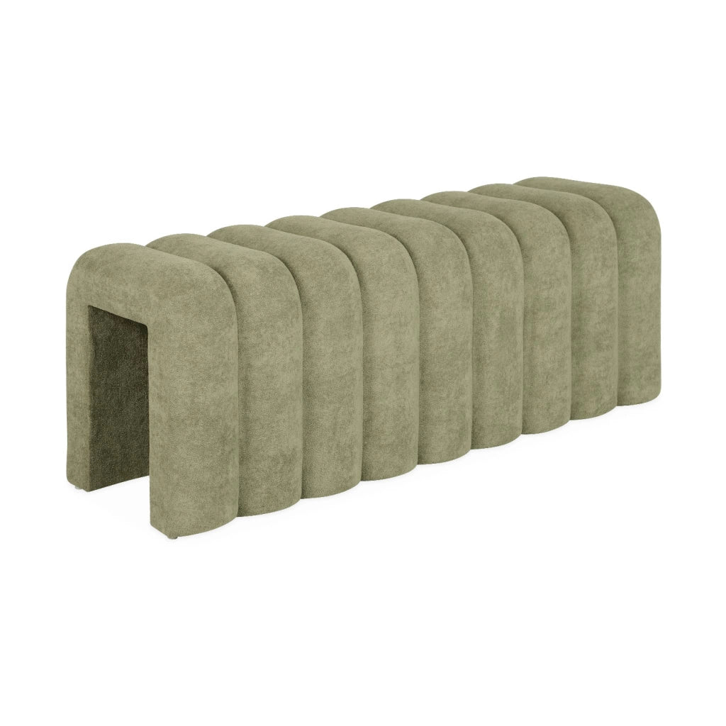 Panca, fine letto contemporaneo tessuto, verde
