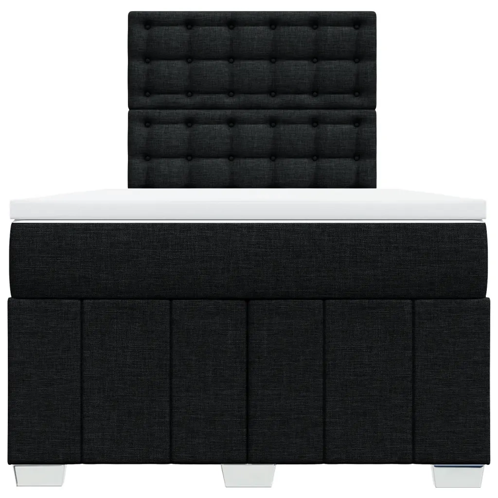Giroletto a Molle con Materasso Nero 120x200 cm in Tessuto