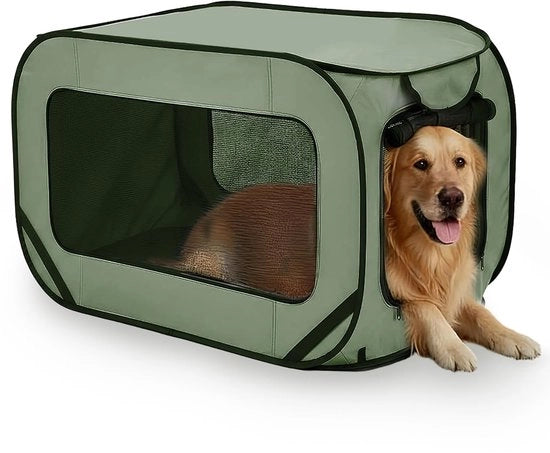 Scatola per animali pieghevole - Scatola di trasporto per cani/gatti - Dimensioni 94 x 53 x 53 cm - Inclusa tasca da trasporto - Peso massimo 29,5 kg - Ventilazione ottimale - Scatola per animali