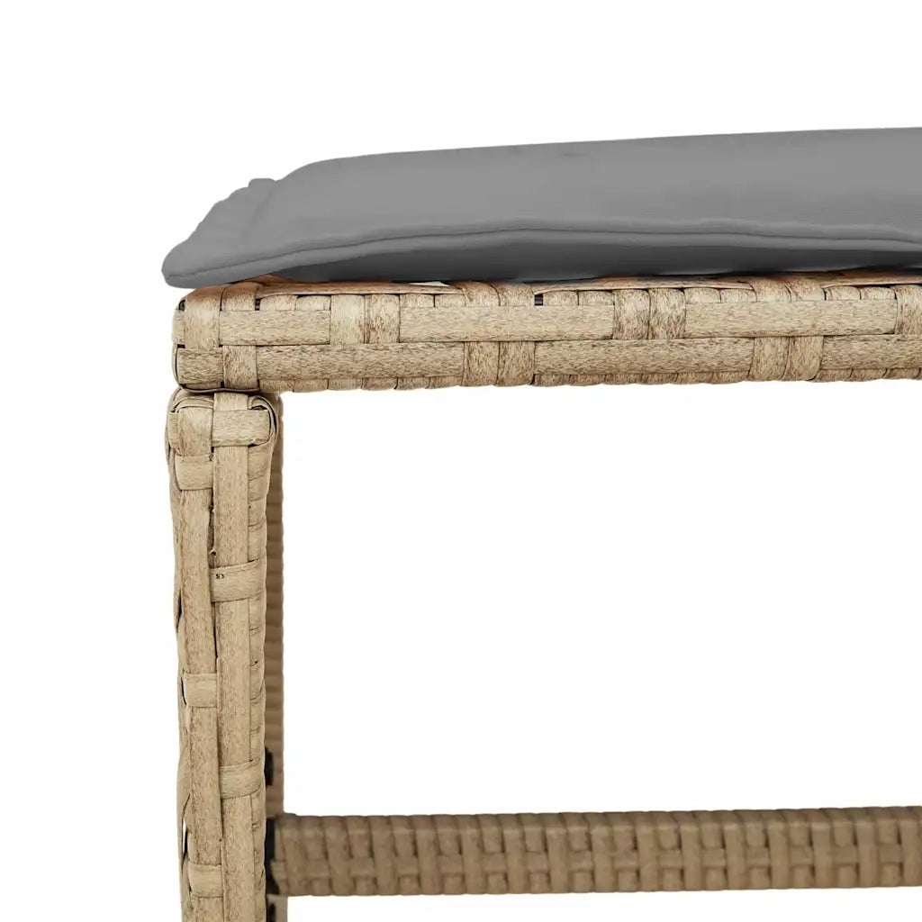 Sgabelli Giardino Cuscini 4 pz Beige Misto 41x41x36cm Polyrattan CFW3711592