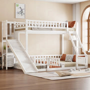 Letto a castello con scivolo - Xylo - 90/140x200 cm - Bianco - Senza materasso