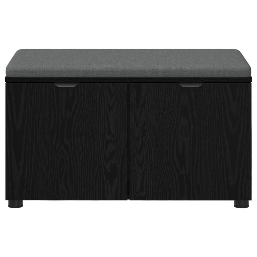Panca per ingresso con cuscino Rovere Nero 80 x 38 x 46 cm