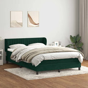 Giroletto a Molle con Materasso Verde Scuro 160x220 cm Velluto 3317742