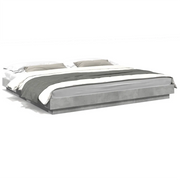 Letto matrimoniale | Letto per adulti | Giroletto Grigio Cemento 180x200 cm in Legno Multistrato