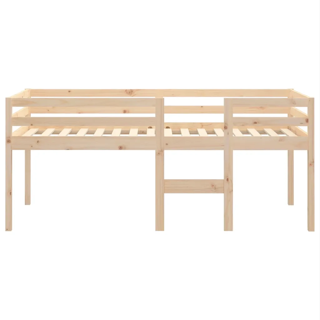 Letto a Soppalco 90x200 cm in Legno Massello di Pino 821604