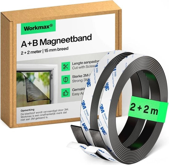 Banda magnetica forte per tende e zanzariere - 2+2 Metri autofibra