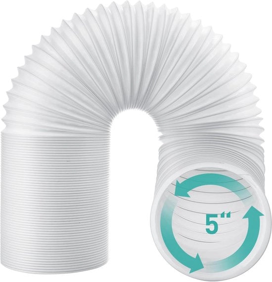 Sfogliaire di Scarico per Air Conditione Portatile 5 Pollici - Serie Verstilizzata - Polypropilene - Estensibile (32-150cm) - Compatibile con Tutti i Modelli