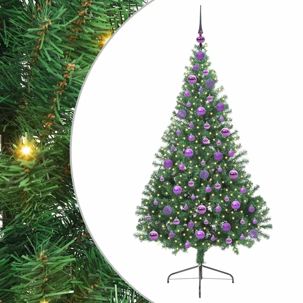 Albero di Natale Artificiale-Albero Natalizio con luci integrate Verde 180 cm 195596