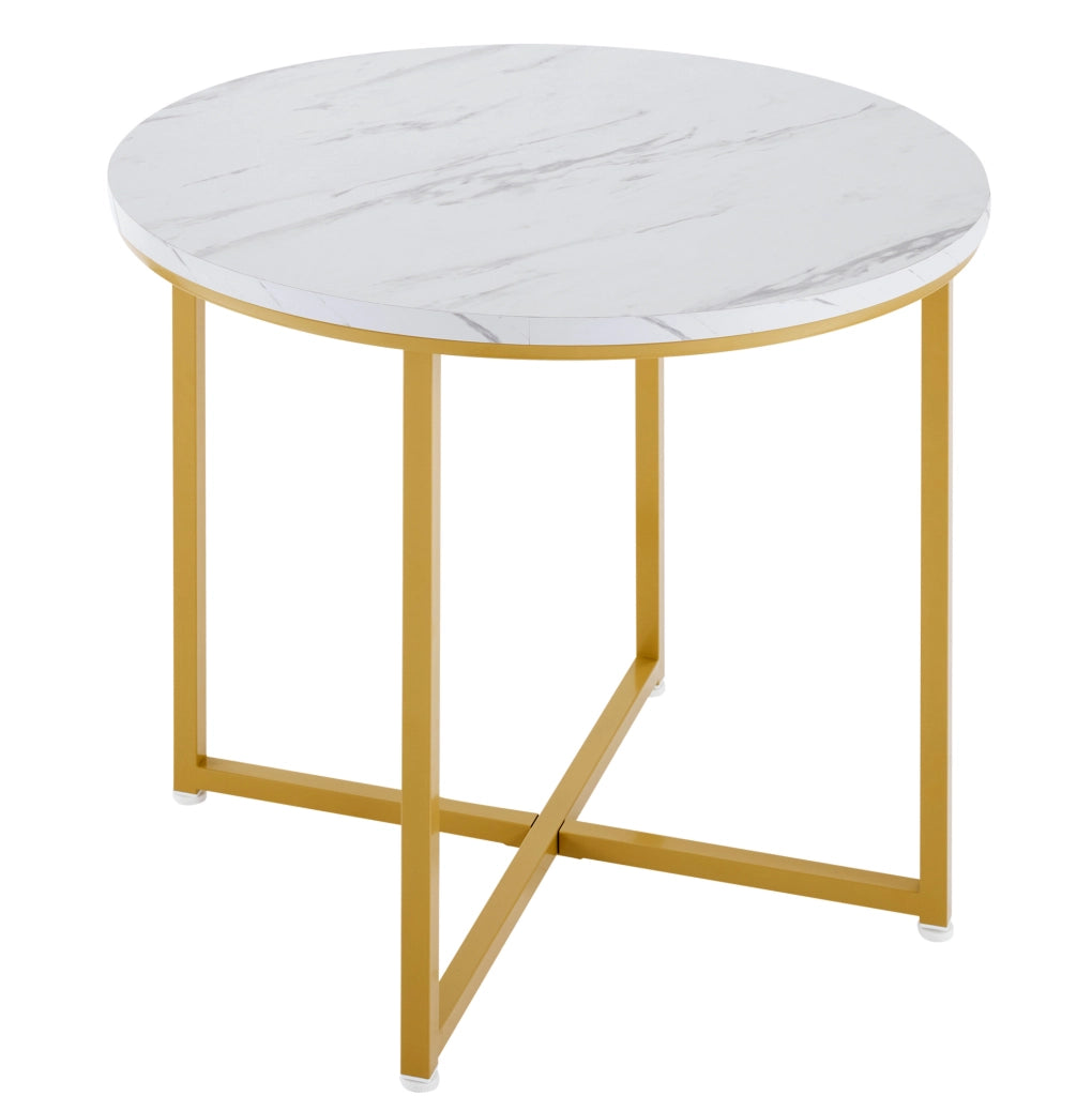 Set da pranzo rotondo 80 cm con 4 sedie; MDF; metallo; bianco e grigio