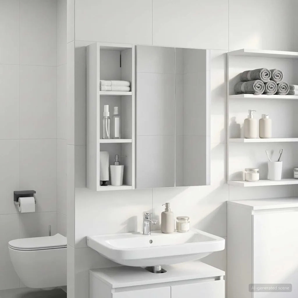 Armadio da bagno a muro con lo scaffale Bianco 20 x 14 x 70 cm 889295