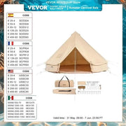 Tenda in tela - 3 metri - 4 stagioni - 6 persone - campeggio