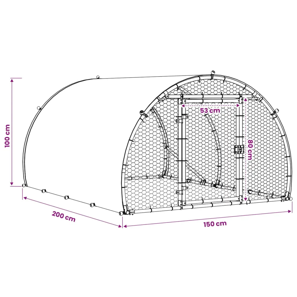 Pollaio Argento 200 x 150 x 100 cm Acciaio zincato 42042524
