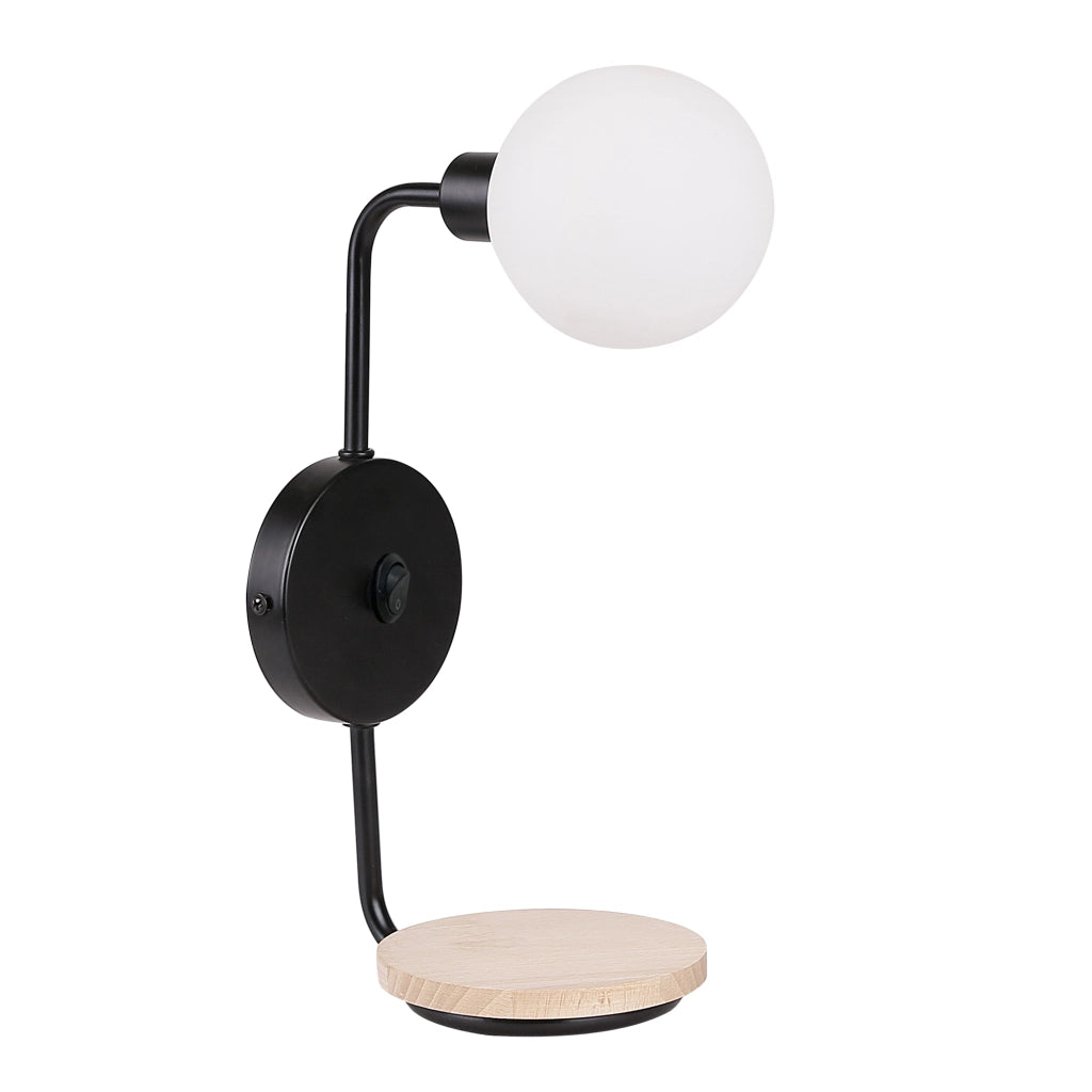 Applique Ponio 1 luce G9 nera vetro sfera Candellux