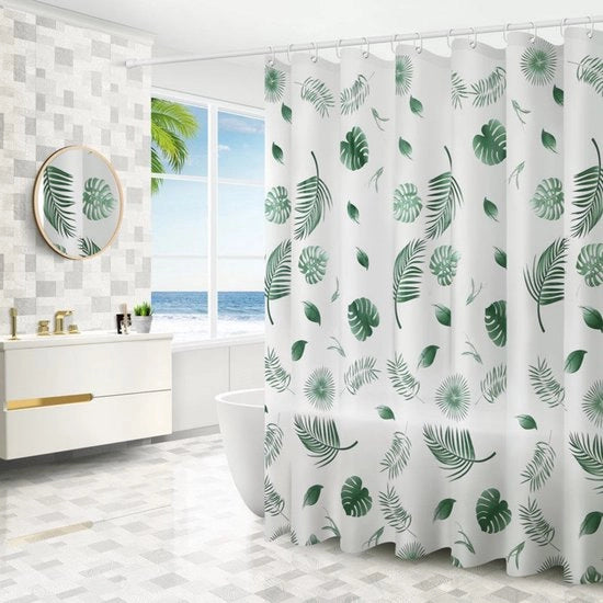 Douchegordino per bagno 180x180cm - tenda doccia veloce asciugamento con ganci - impermeabile e antimuffa - con 12 anelli per tenda doccia - per doccia e bagno