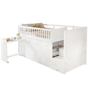 LETTO A CASTELLO multifunzione con scrivania e armadi 90x200 cm bianco