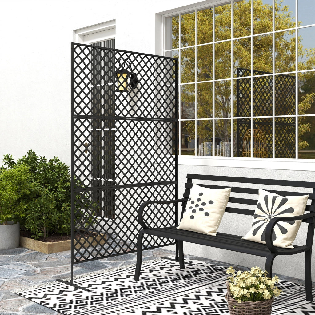 Pannello divisorio da giardino ¨C Xylo ¨C metallo nero per terrazza e patio