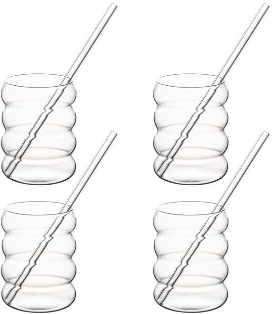 Set di bicchieri da cocktail 4 pezzi 350 ml - Bicchieri da long drink - Bicchieri da caffè con ghiaccio - Bicchieri da caffè - Bicchieri da drink - Ideale per cocktail