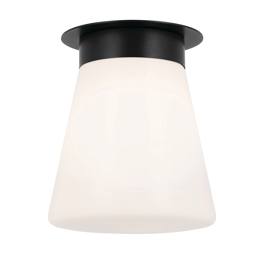 Plafoniera minimal nera vetro opale E27 40W Kichler