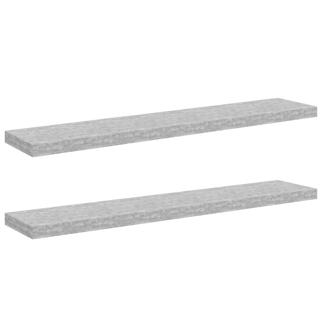 Scaffali a Parete 2 pz Grigio Cemento 120x23,5x3,8 cm in MDF 326607