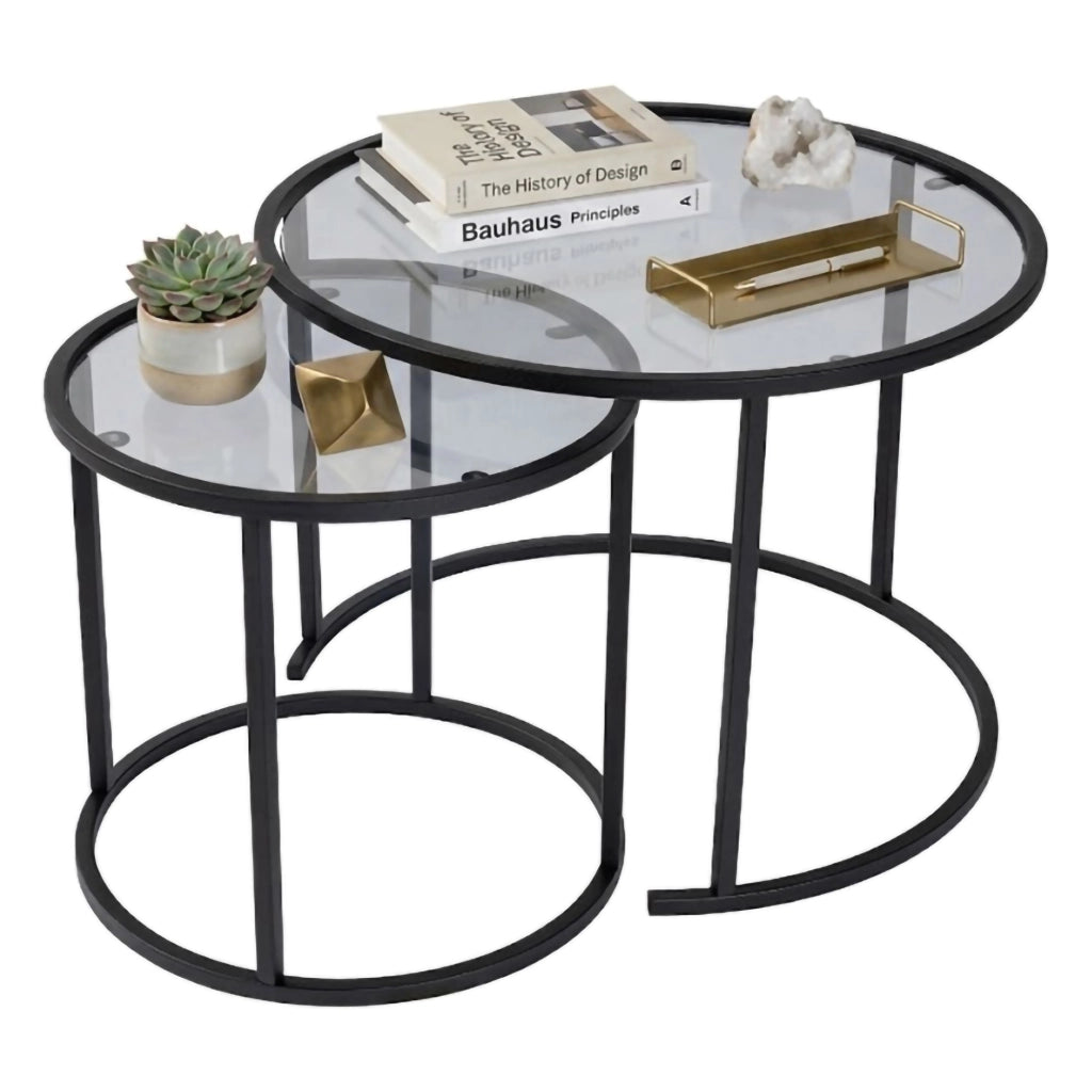 Vetusto, Tavolino da Salotto Modulabile, 42x42x39h cm Nero