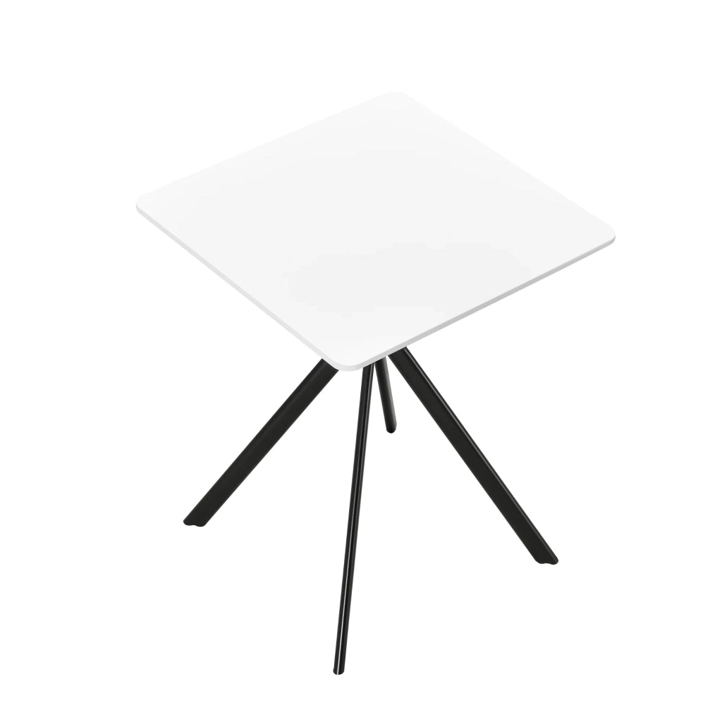 Tavolo da pranzo/cucina per 2 persone MDF e metallo 60 cm x 60 cm bianco 03_0004115