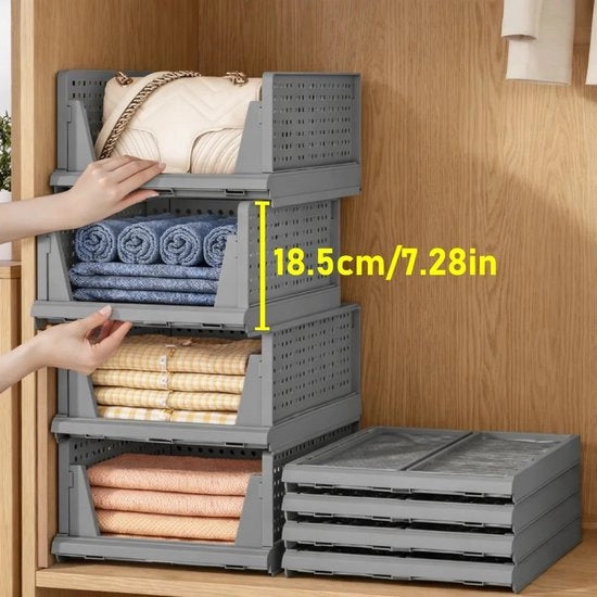 4 cassetti di stoccaggio a muro con sistema di apertura e chiusura a scorrimento, contenitore a cassetti pieghevoli e apribili con cassetto laterale estensibile, set di 4 cassetti con ventilazione